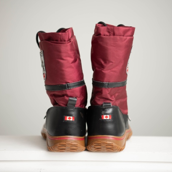 Pajar Canada Cali Winter Snow Boots Burgundy Black Waterproof Insulated W Sz 9 - Picture 3 of 6